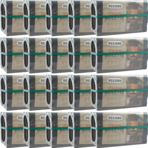 200 kg REKORD Braunkohle Briketts Kohle Brennstoff für Ofen & Kamin - 20 x 10 kg