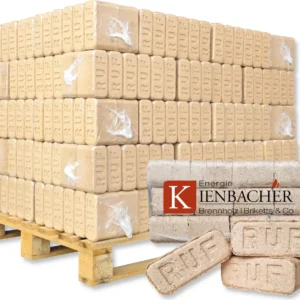 600 kg RUF Briketts Hartholzbriketts aus Buche und/oder Eiche - 60 x 10 kg Holzbrikett auf Palette - Energie Kienbacher