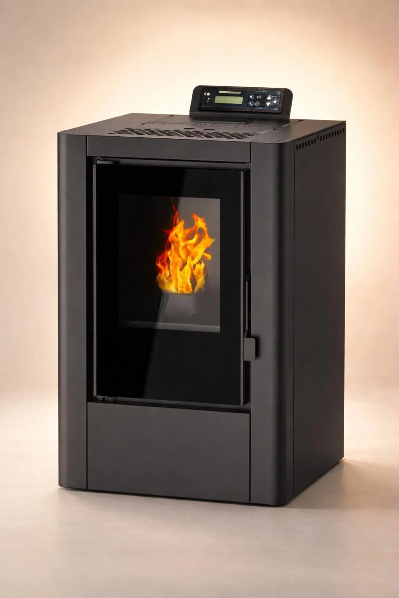 NEMAXX P6Mi Pelletofen 6 kW A+ bis 120 m³ – Automatischer Reinigungszyklus, ECO-Modus, Wochenprogramm & mechanische Reinigungsunterstützung – Schwarz