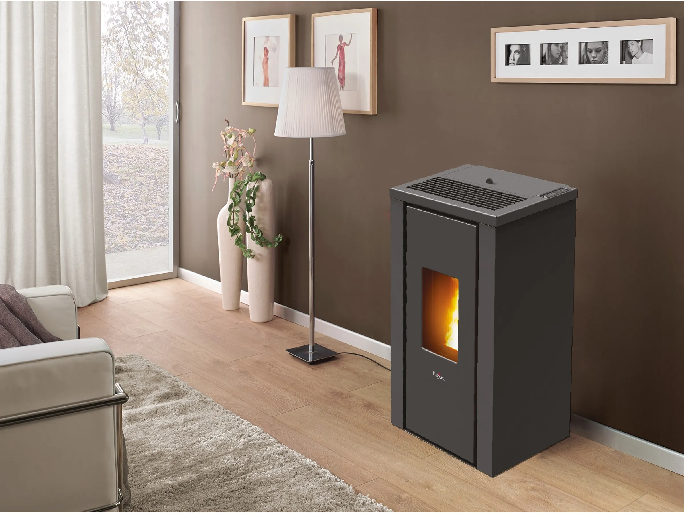 PEGASO Pelletofen Vera Stahl Anthrazit 7 kW mit Automatik – Image 3